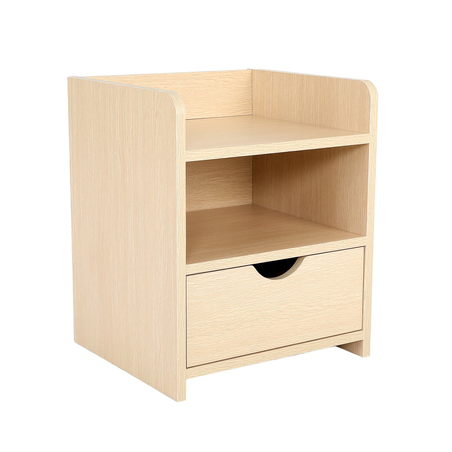 La Bella Bedside Table Side Storage Cabinet Nightstand Bedroom 1 Drawer 2 Shelf LARK - Oak