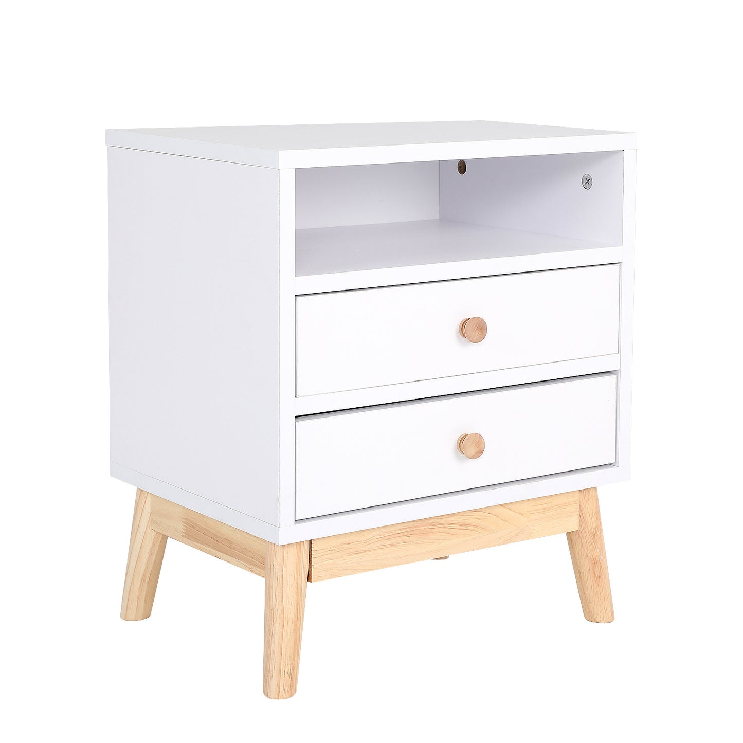 La Bella Bedside Table Side Storage Cabinet Nightstand Bedroom 2 Drawer ANYA - White