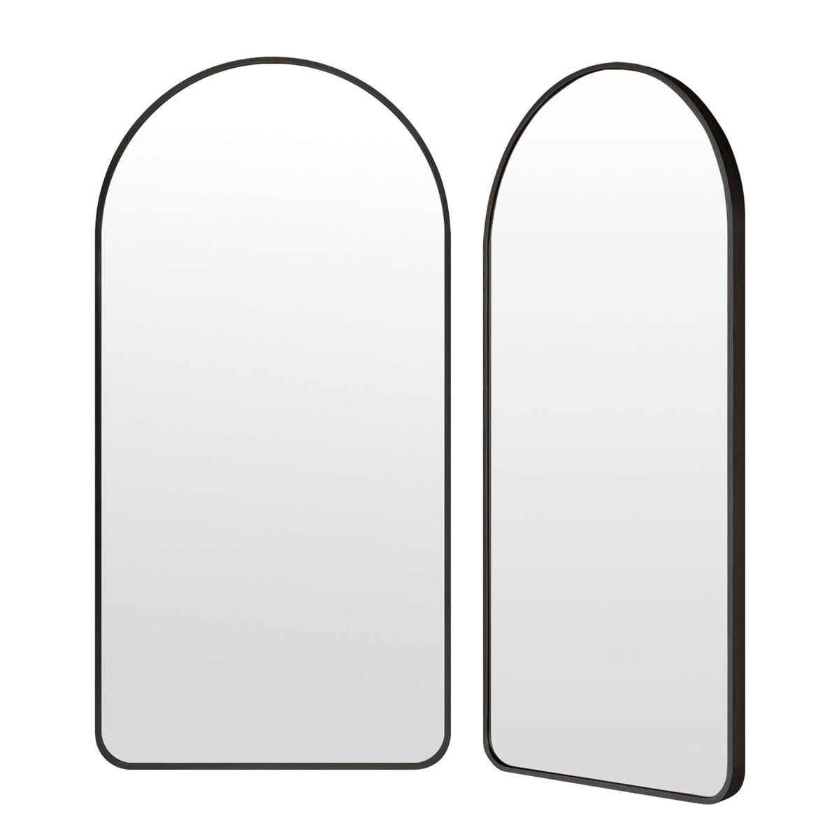 2 Set La Bella Wall Arch Mirror Arc Aluminum Frame Makeup Decor Bathroom Vanity 50x100cm - Black