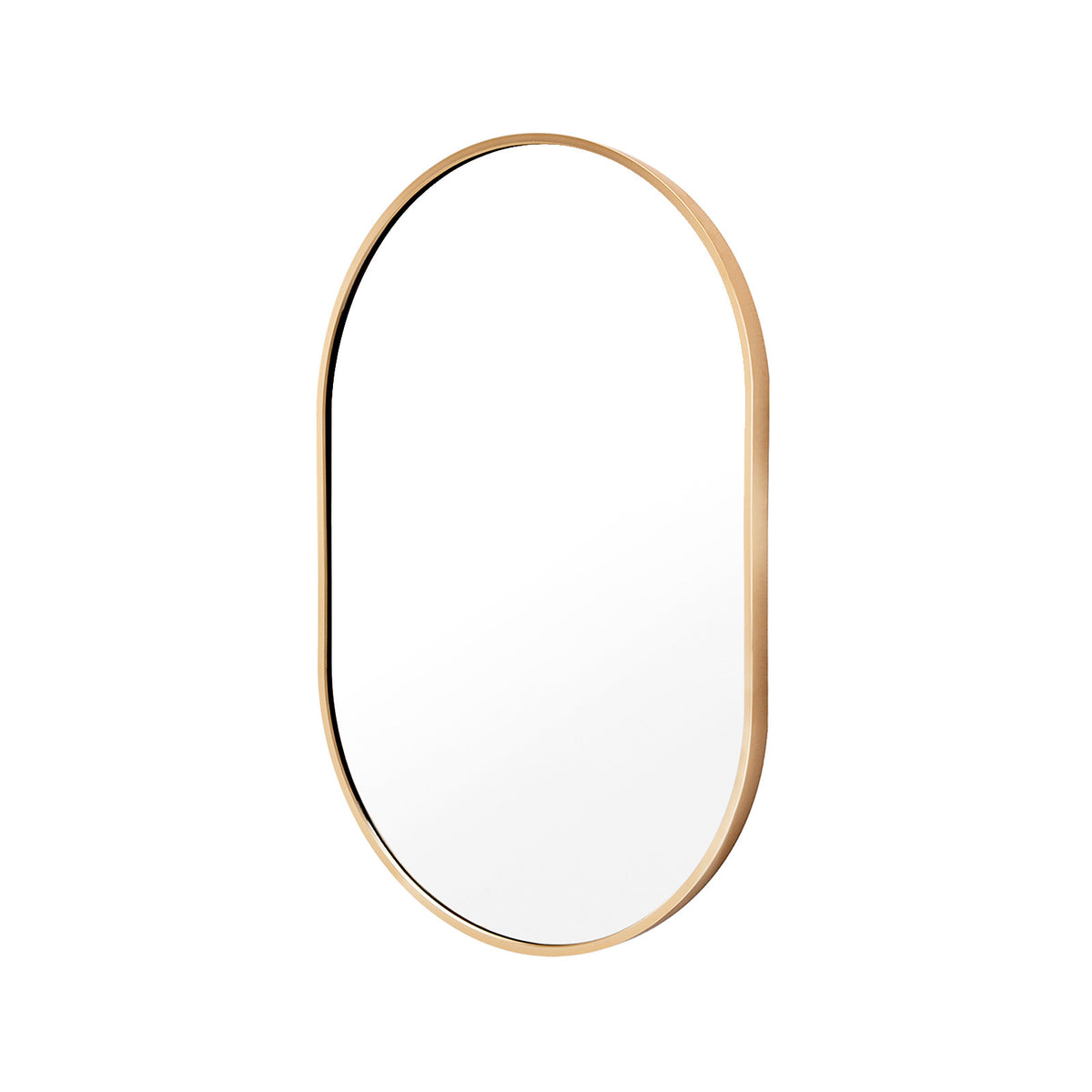 La Bella Wall Mirror Oval Aluminum Frame Makeup Decor Bathroom Vanity 50x75cm - Gold