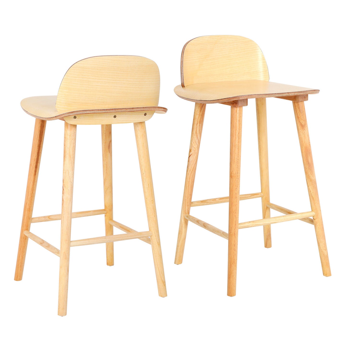 La Bella 2 Set Wooden Bar Stool 65cm ELISE Ash Wood Counter Kitchen Barstools Cafe Dining Chair