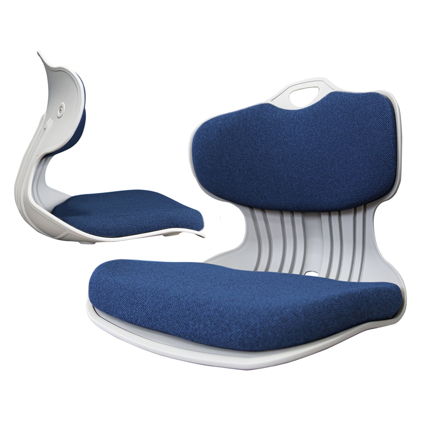 Samgong 2 Set Slender Chair Posture Correction Seat Floor Lounge Stackable - Blue