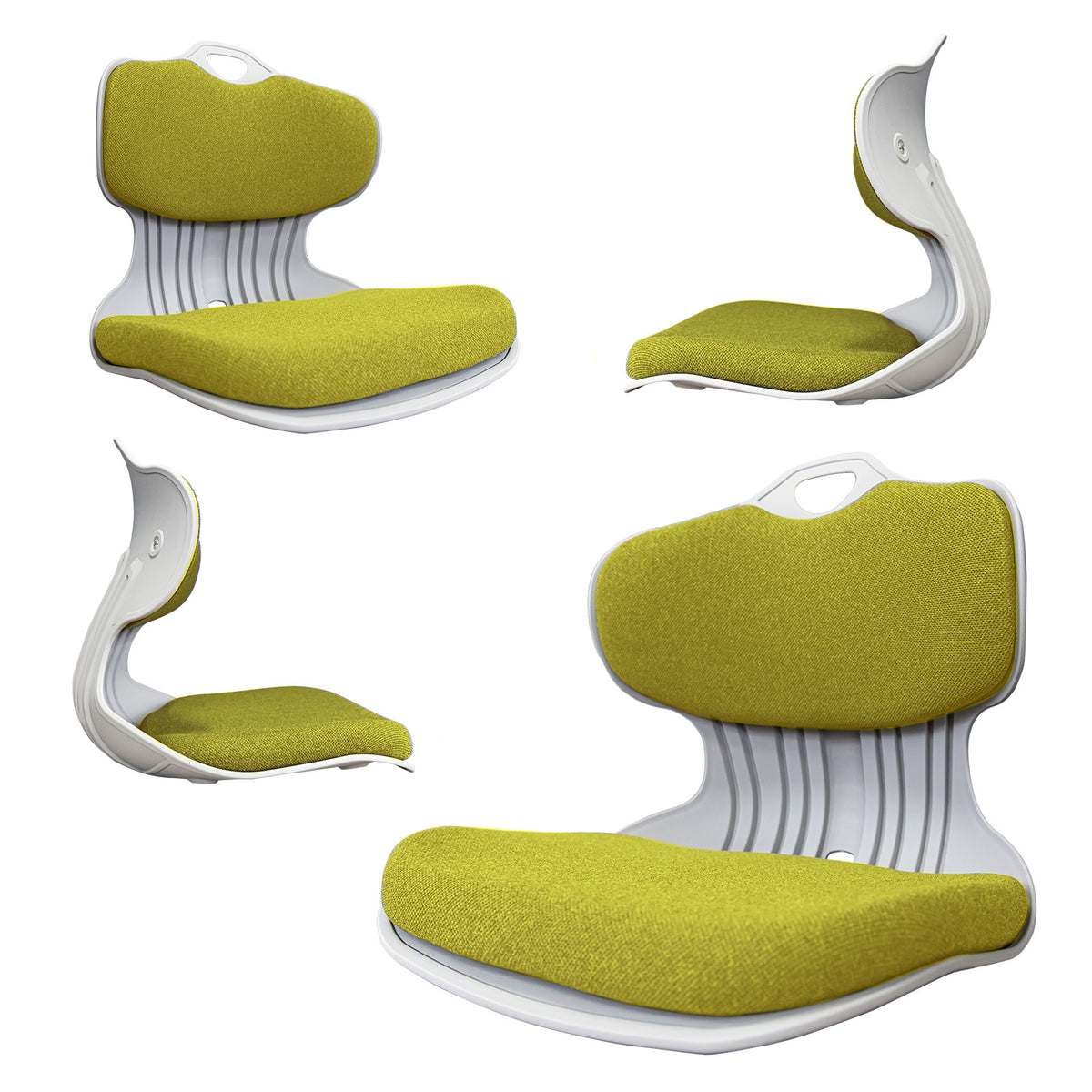 Samgong 4 Set Slender Chair Posture Correction Seat Floor Lounge Stackable - Lime