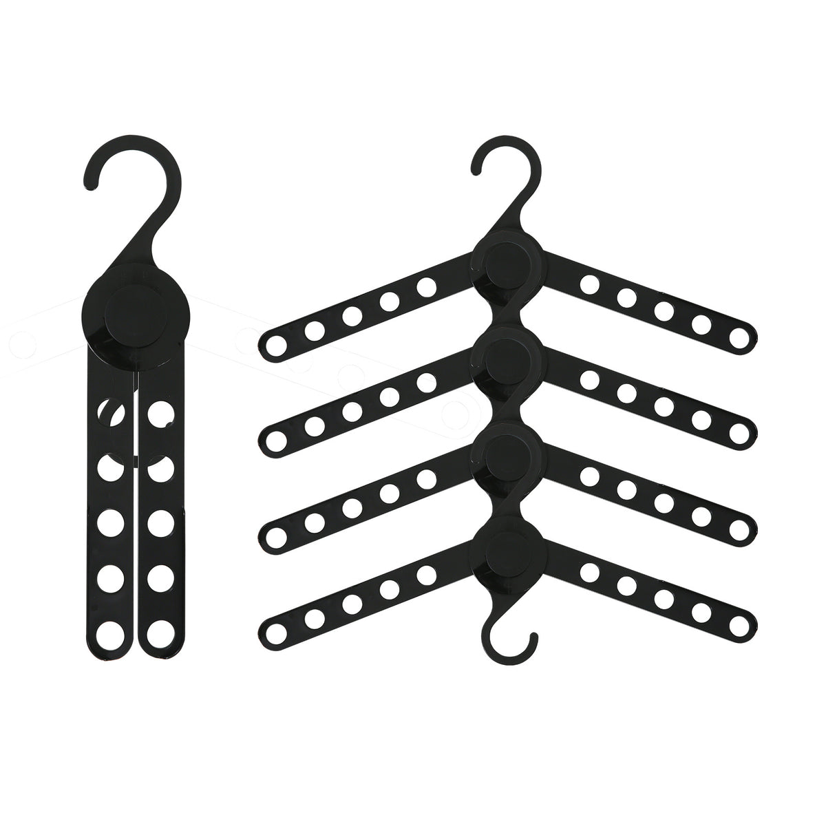 WING 50 Set Plus Hanger Multiple Clothes Rack Organizer Foldable - Black