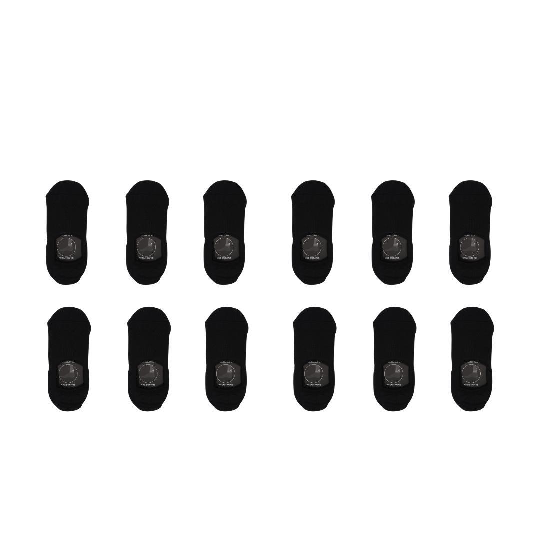 Rexy 12 Pack Cushion No Show Ankle Socks Non-Slip Breathable Medium - Black
