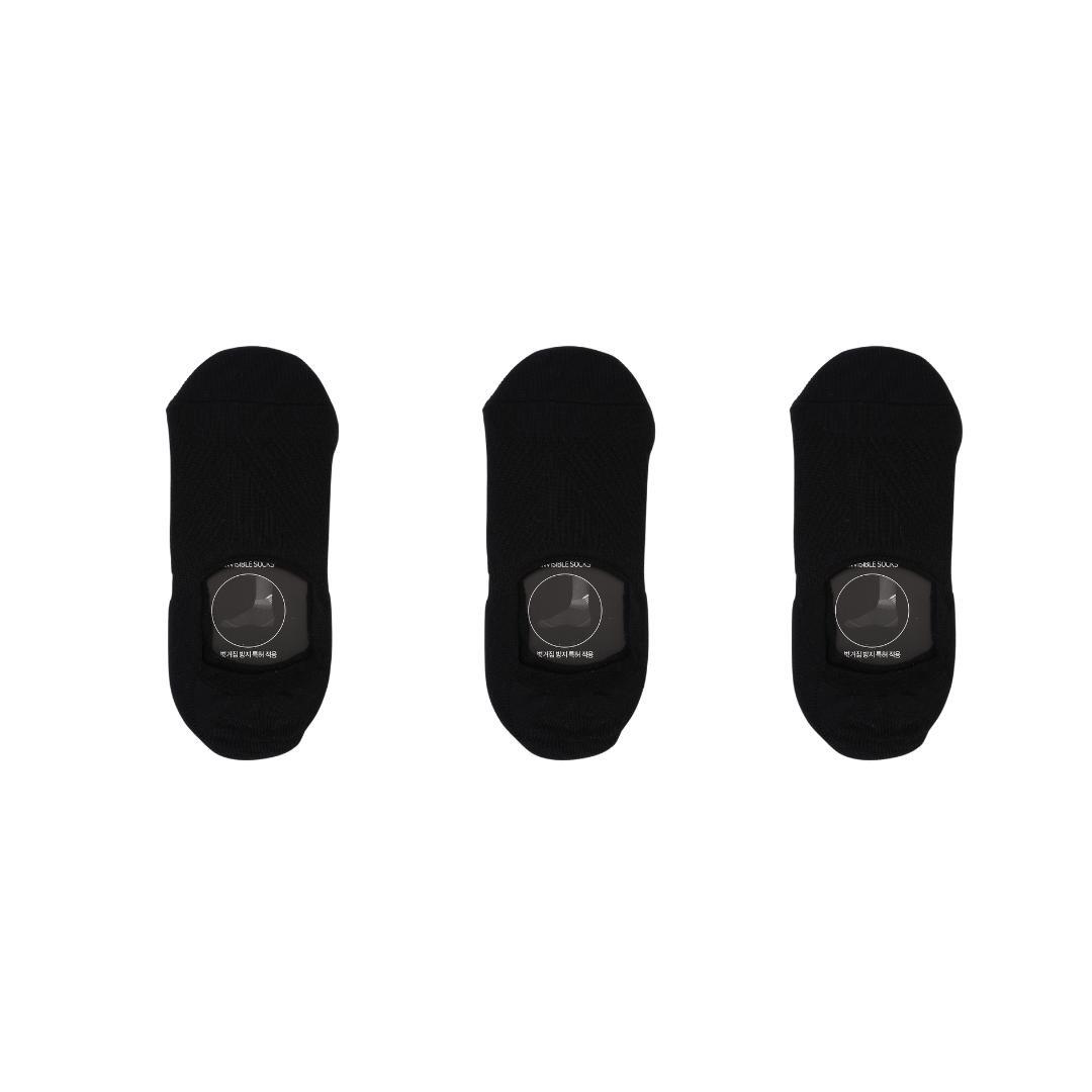 Rexy 3 Pack Cushion No Show Ankle Socks Non-Slip Breathable Small - Black