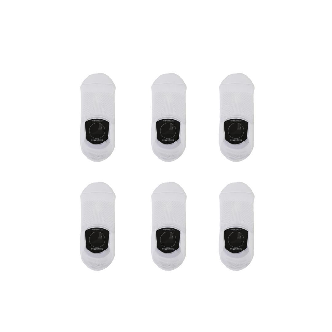 Rexy 6 Pack Cushion No Show Ankle Socks Non-Slip Breathable Small - White