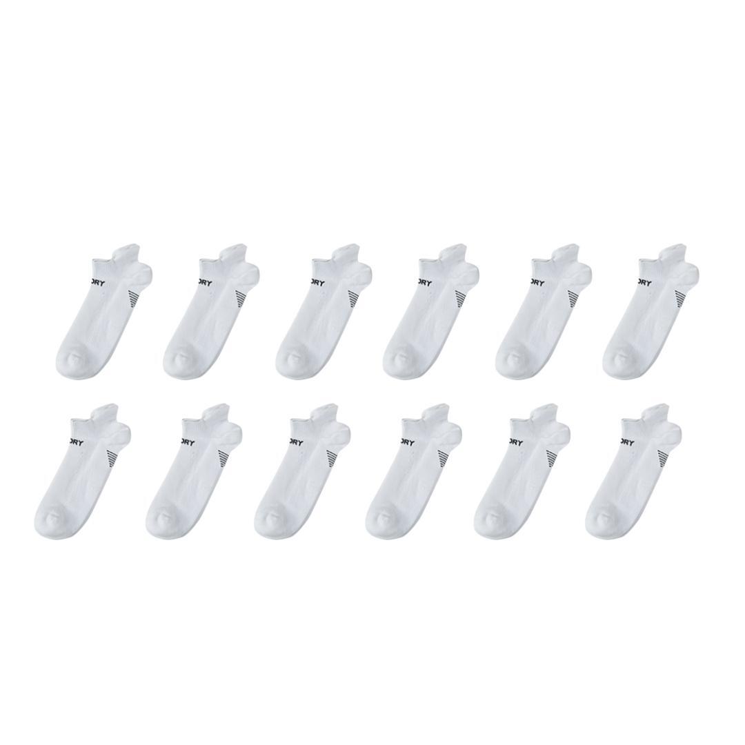 Rexy 12 Pack Seamless Sport Sneakers Socks Non-Slip Heel Tab Small - White