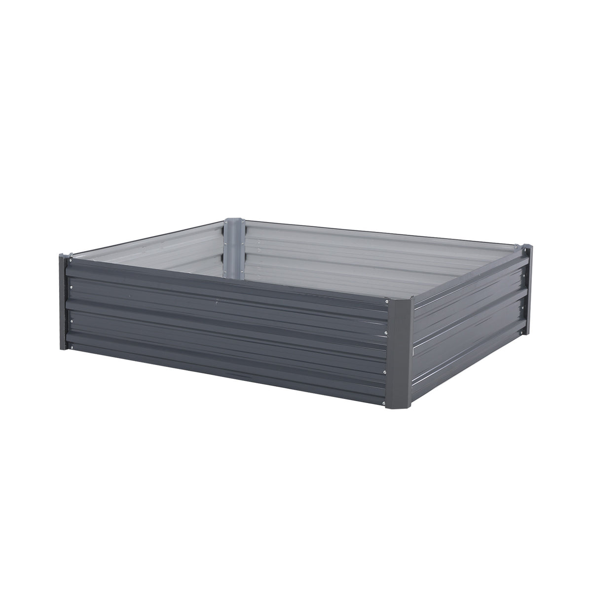 Home Ready Raised Garden Bed Galvanised Steel Planter Grow Veggie Plant Flowers 120 x 90 x 30cm - Grey