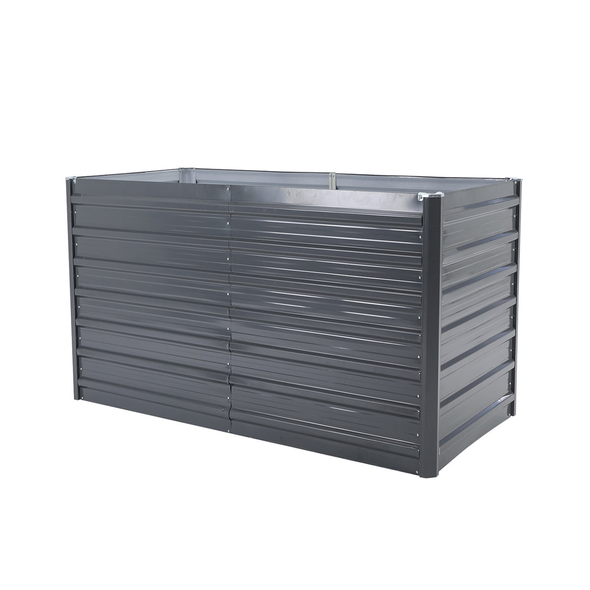 Home Ready 2-in-1 Raised Garden Bed Galvanised Steel Planter Grow Veggie Plant Flowers 240 x 80 x 77cm - Grey