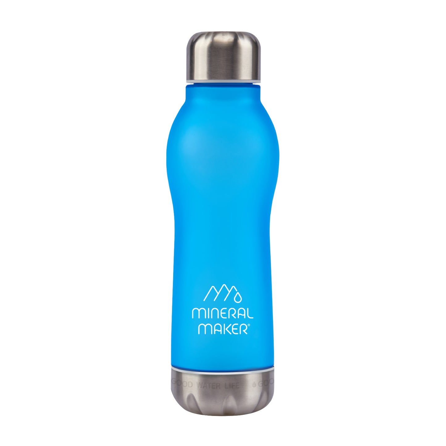 Mineral Maker MORBIDO Alkaline Filter Water Bottle + a Mineral Stone Pouch - Blue