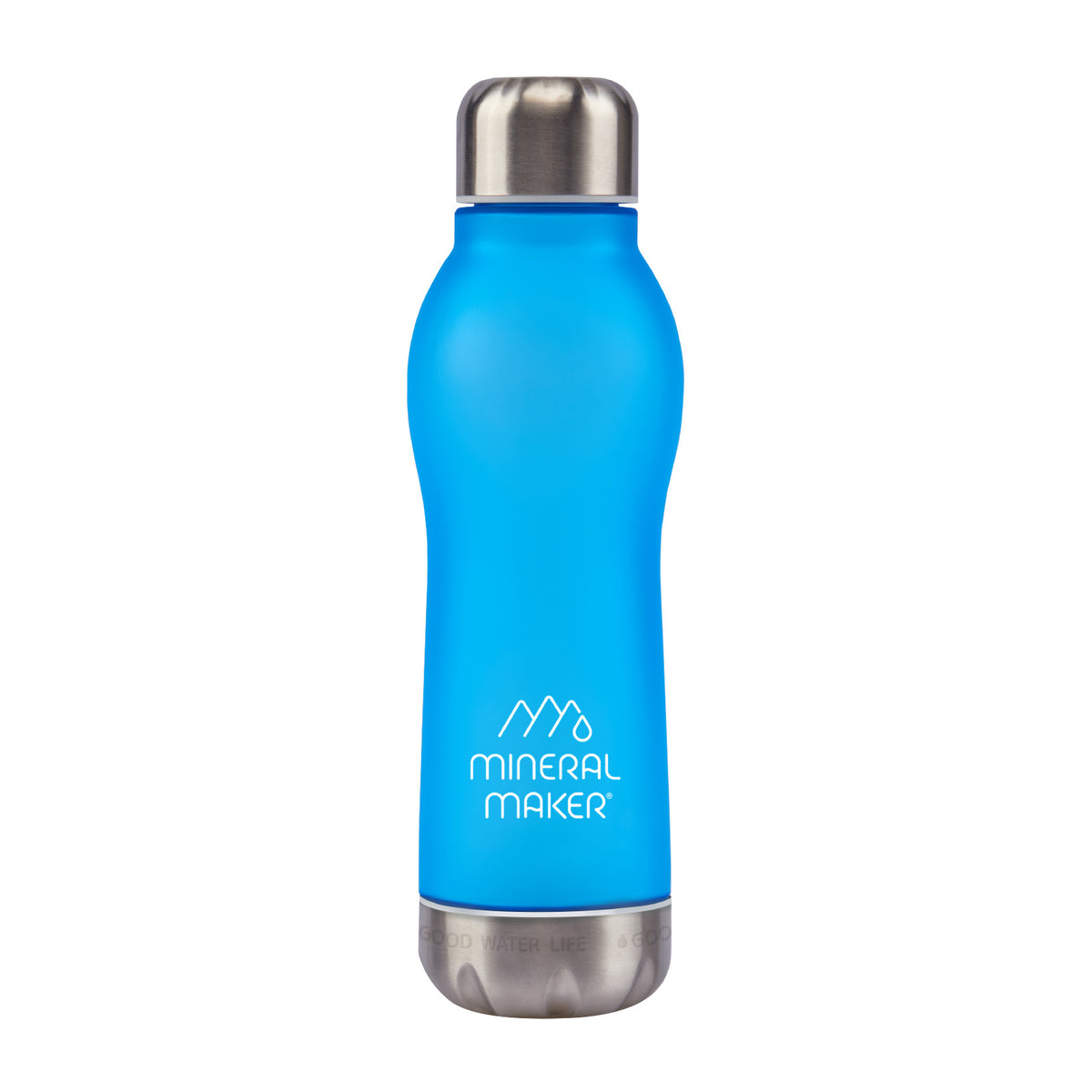 Mineral Maker MORBIDO Alkaline Filter Water Bottle + a Mineral Stone Pouch - Blue