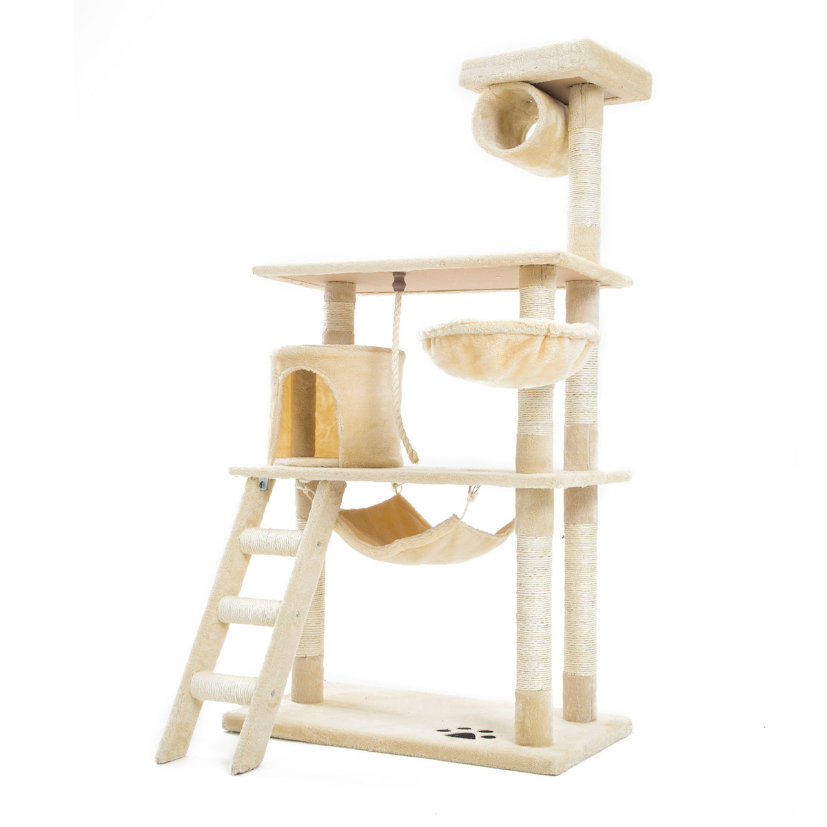 Paw Mate Cat Tree Multi Level Scratcher Maple 140cm - Beige