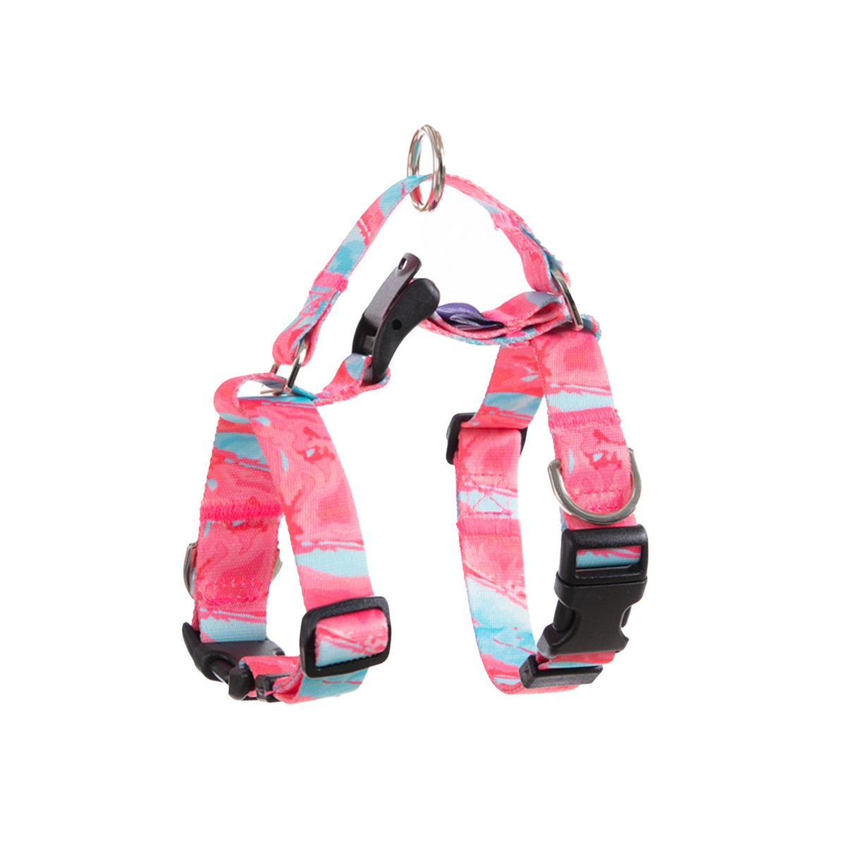 Banhamsisun S Dog Double-Lined Straps Harness Adjustable No Pull - Marble Pink