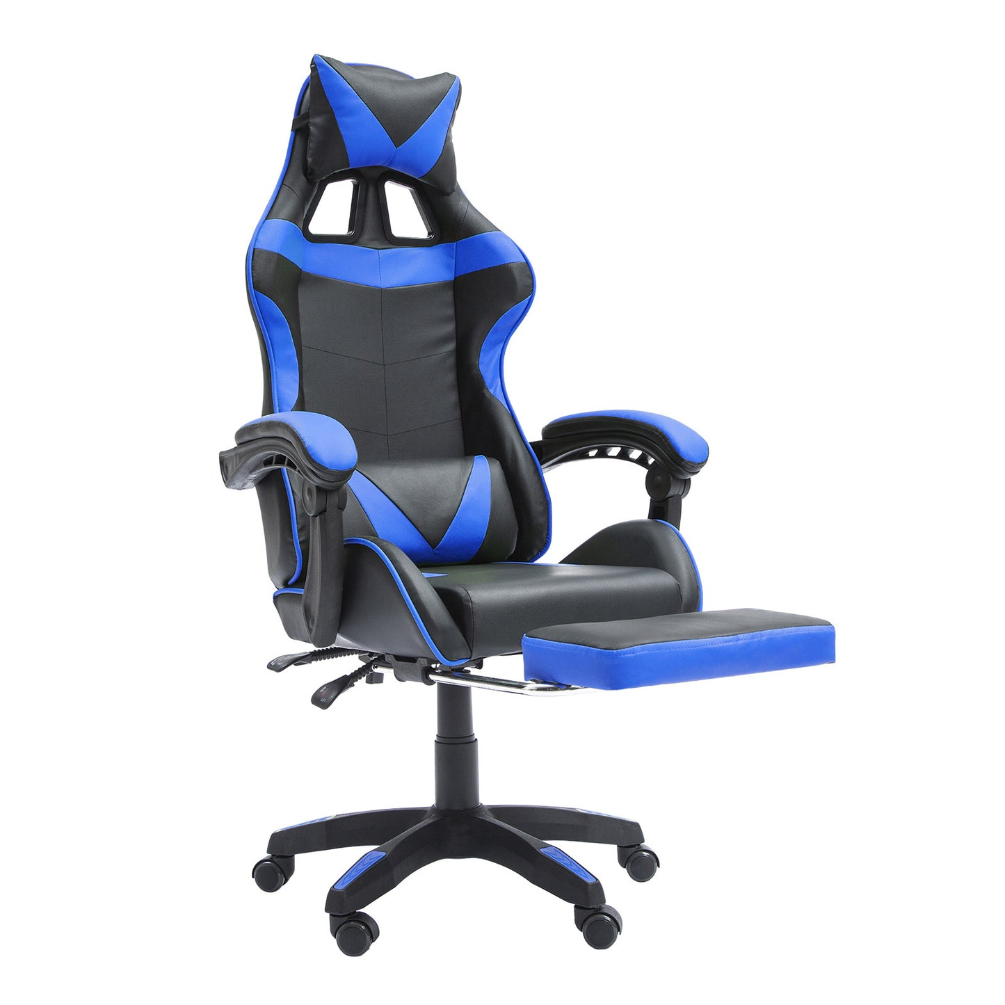La Bella Gaming Office Chair Epic Ergonomic Executive Computer Racing Footrest - Blue