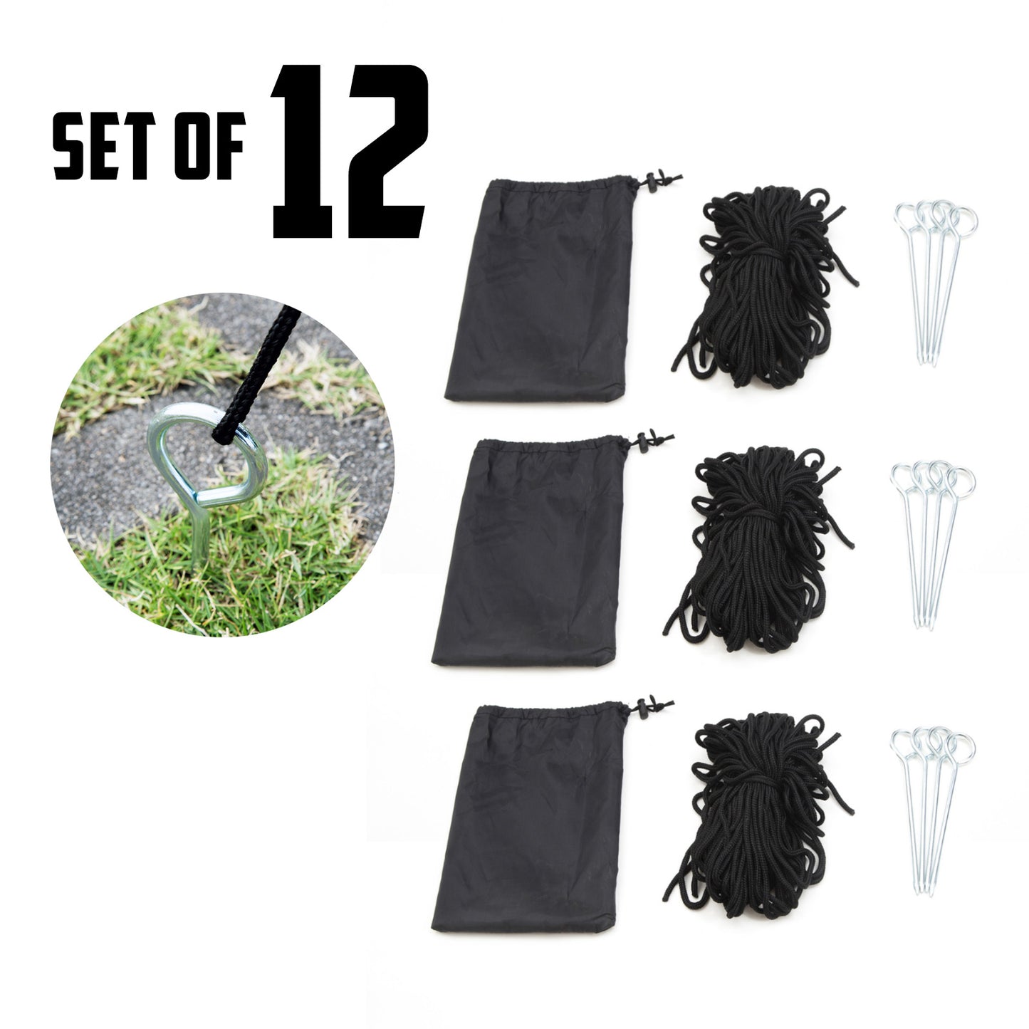 Camperoos 12X Gazebo Outdoor Marquee Tent Rope Set