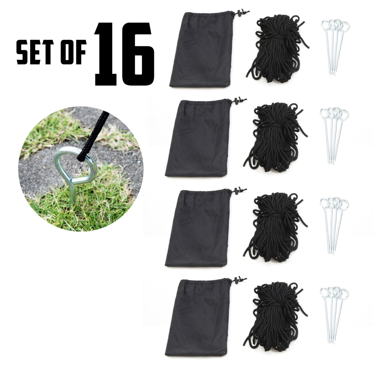 Camperoos 16X Gazebo Outdoor Marquee Tent Rope Set