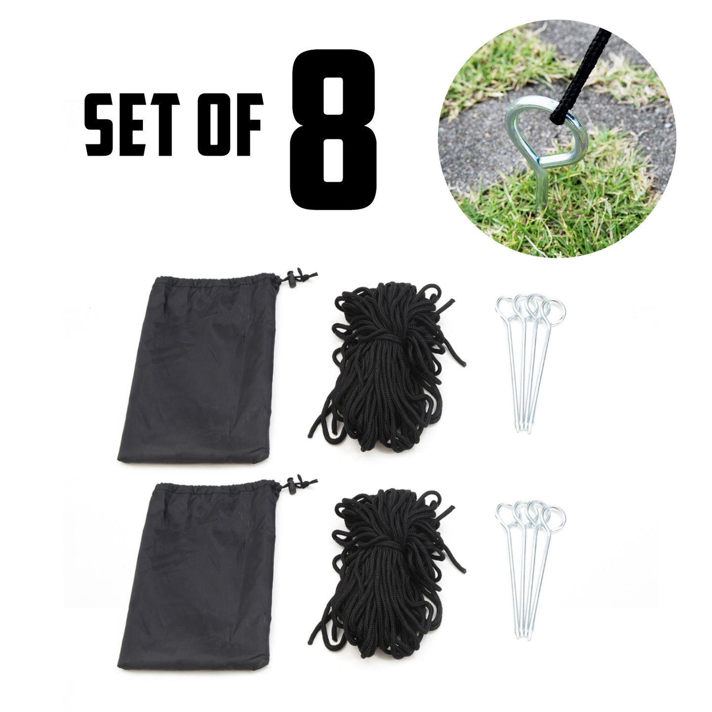 Camperoos 8X Gazebo Outdoor Marquee Tent Rope Set