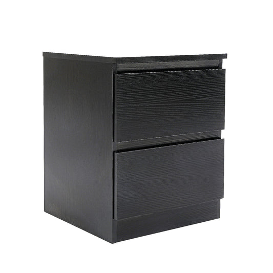 La Bella Bedside Table Side Storage Cabinet Nightstand Bedroom 2 Drawer JOSS - Black