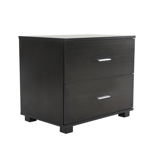 La Bella Bedside Table Side Storage Cabinet Nightstand Bedroom 2 Drawer Legs ETTA - Black