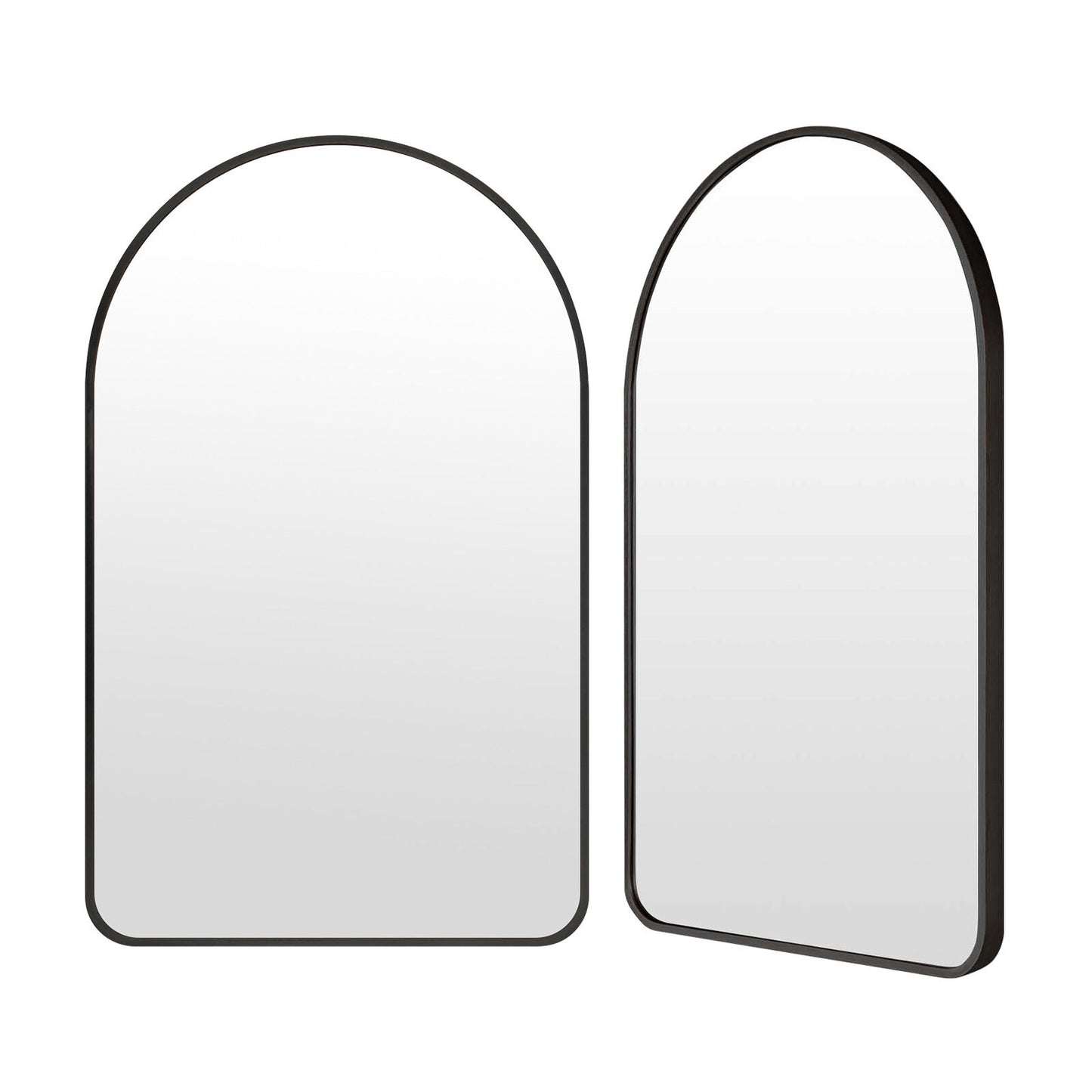 2 Set La Bella Wall Arch Mirror Arc Aluminum Frame Makeup Decor Bathroom Vanity 50x80cm - Black