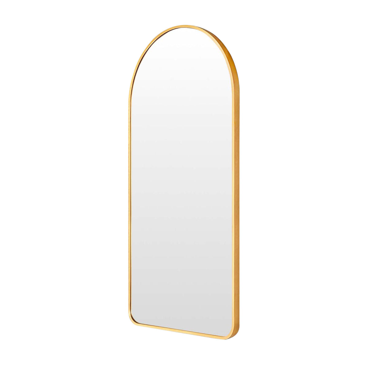 La Bella Wall Arch Mirror Arc Aluminum Frame Makeup Decor Bathroom Vanity 50x100cm - Gold