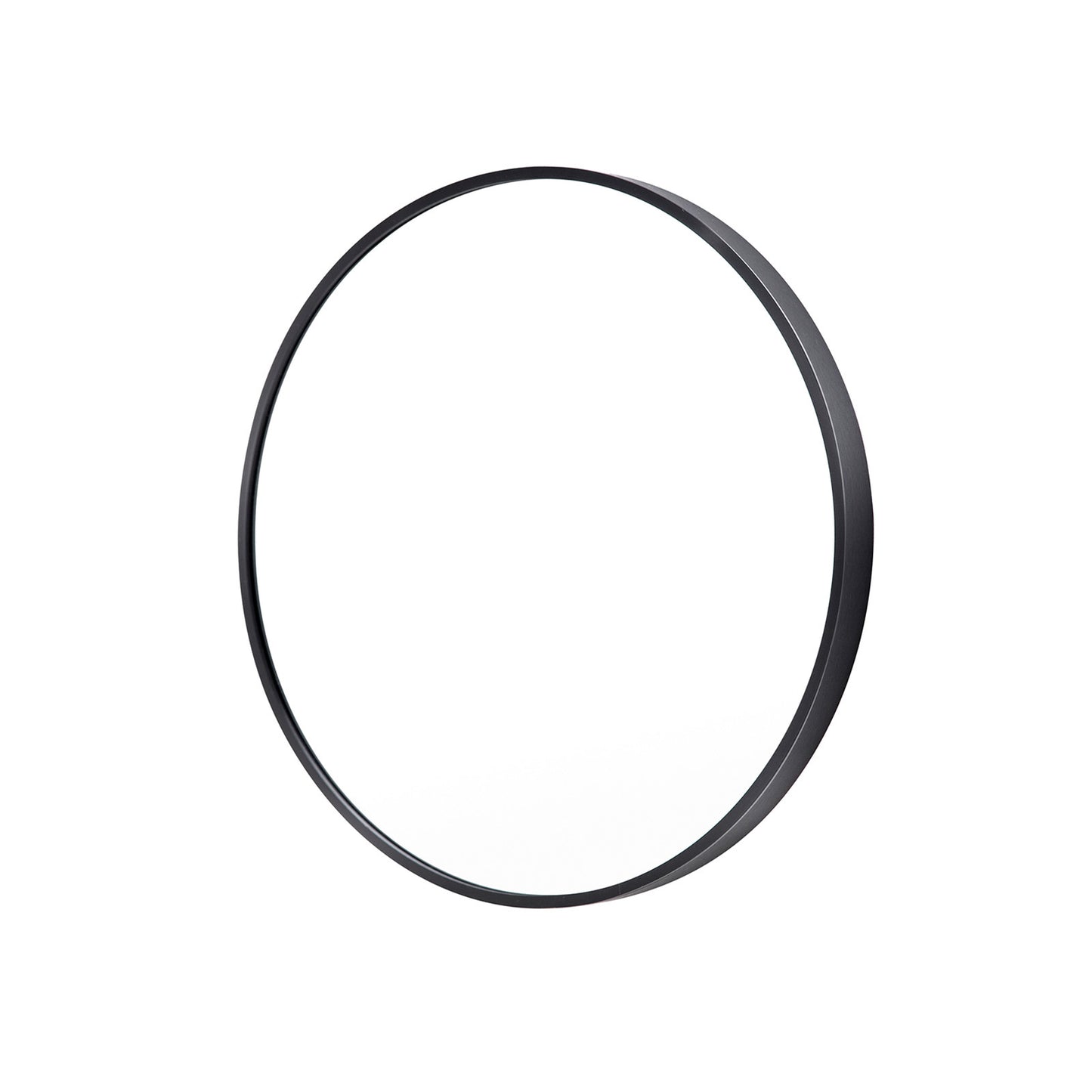 La Bella Wall Mirror Round Aluminum Frame Makeup Decor Bathroom Vanity 60cm - Black