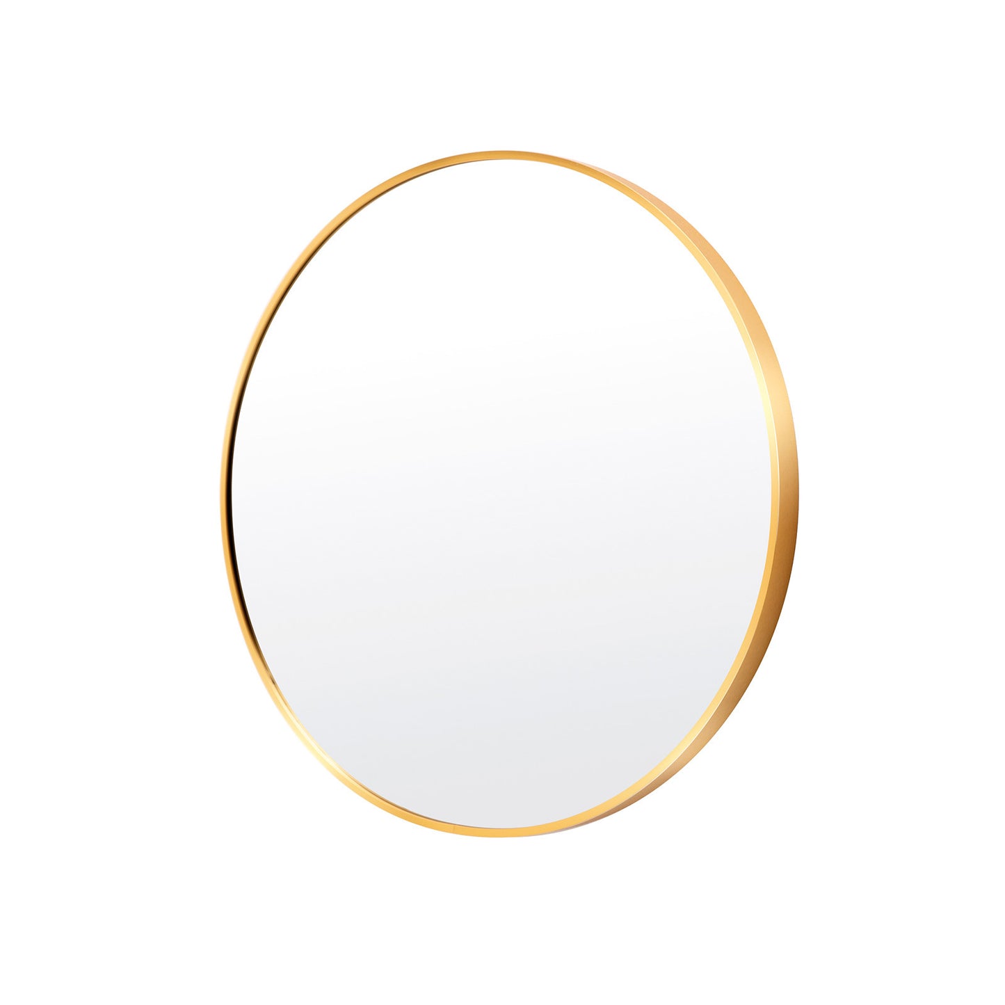 La Bella Wall Mirror Round Aluminum Frame Makeup Decor Bathroom Vanity 60cm - Gold