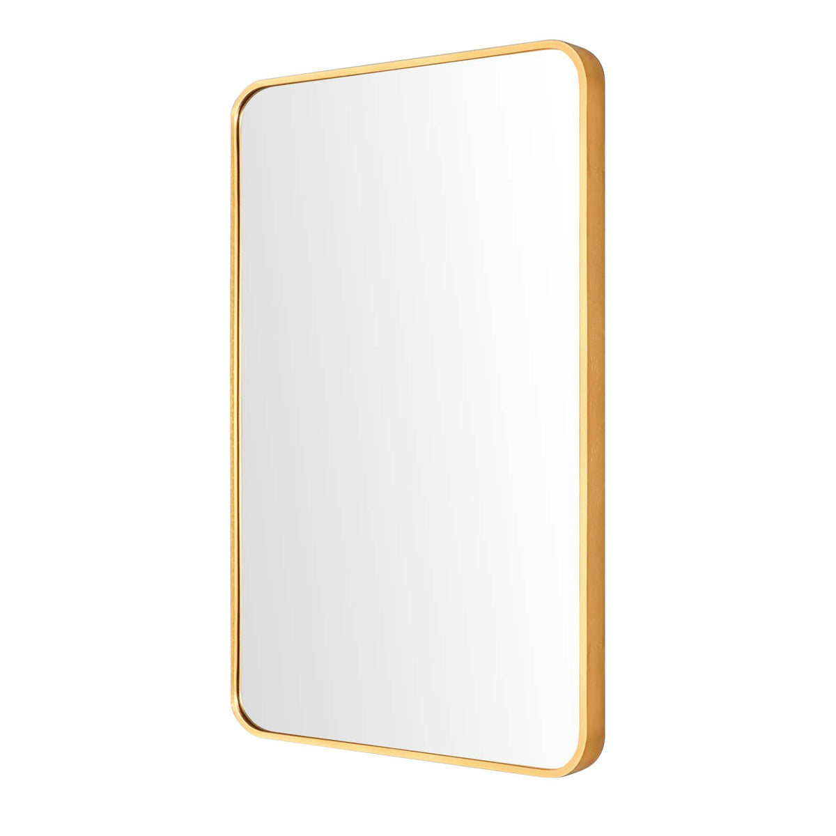La Bella Wall Mirror Rectangular Aluminum Frame Makeup Decor Bathroom Vanity 60x80cm - Gold