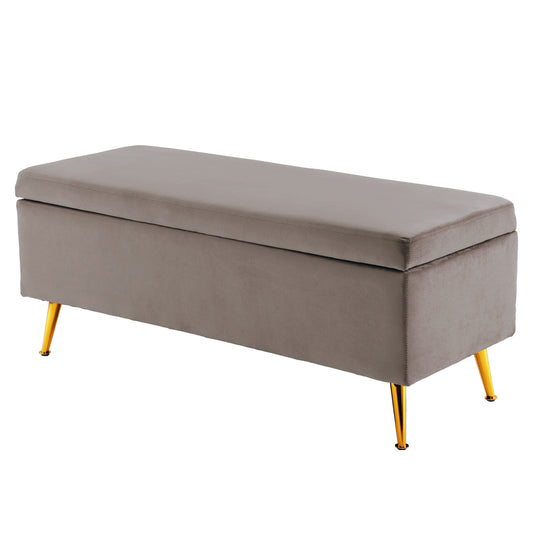 La Bella Storage Ottoman Bench Seat 110cm Chest Couch Stool Velvet - Grey