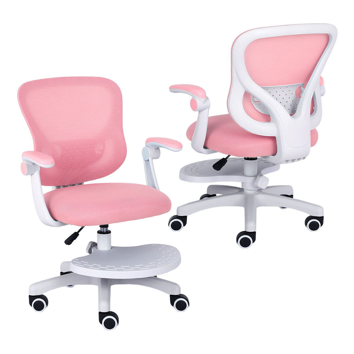 La Bella Pink Kids Desk Chair - Children Office Study Seat with Footrest CILO