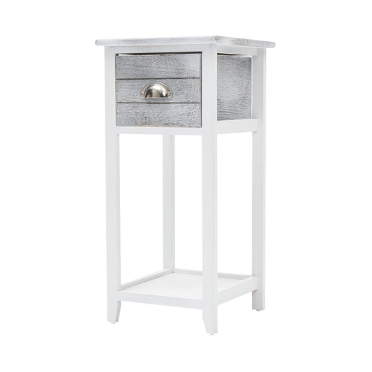 La Bella Bedside Table Drawer Vintage Side Table Storage Cabinet VALERIE - Grey