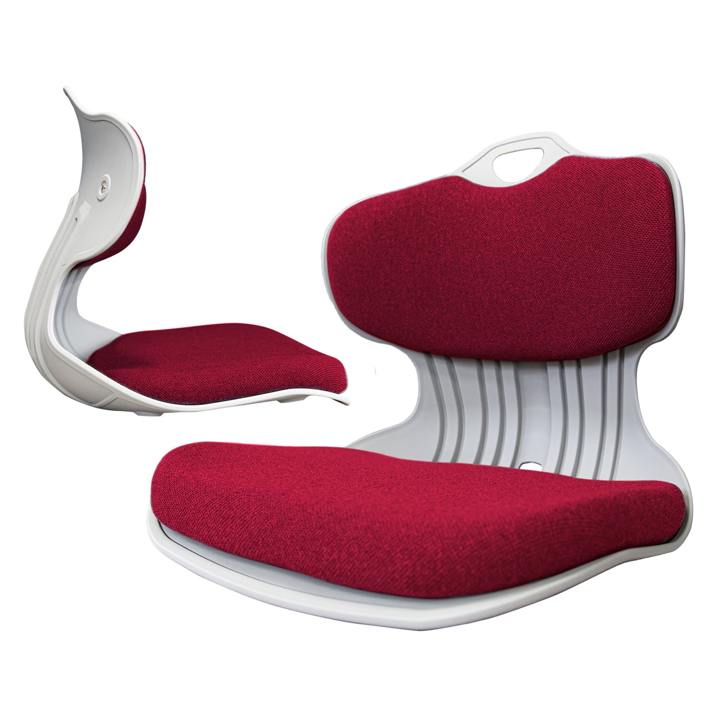 Samgong 2 Set Slender Chair Posture Correction Seat Floor Lounge Stackable - Red