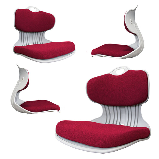 Samgong 4 Set Slender Chair Posture Correction Seat Floor Lounge Stackable - Red