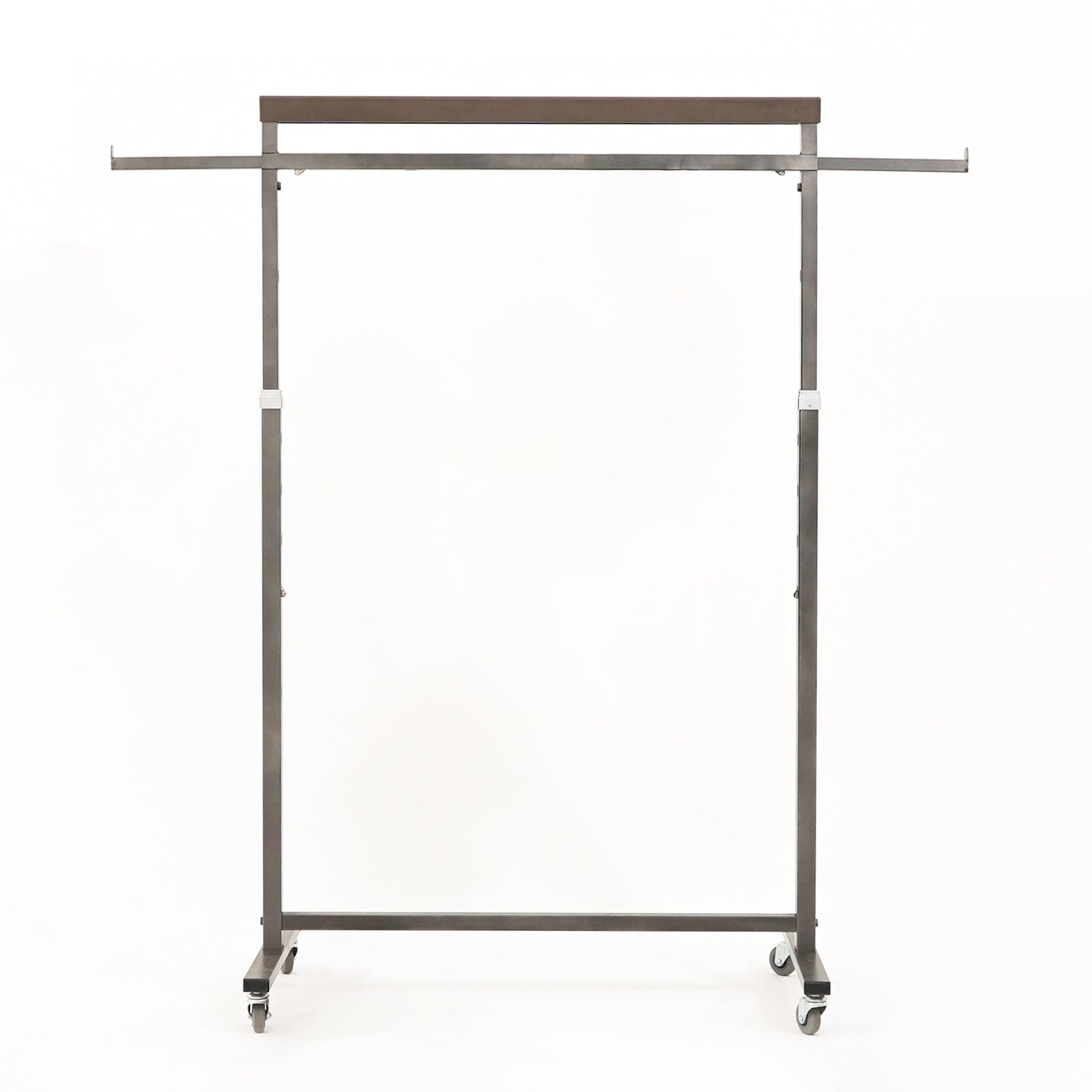 Meoktong Clothes Rack Coat Stand Hanging Adjustable Rollable Steel - Pearl Grey