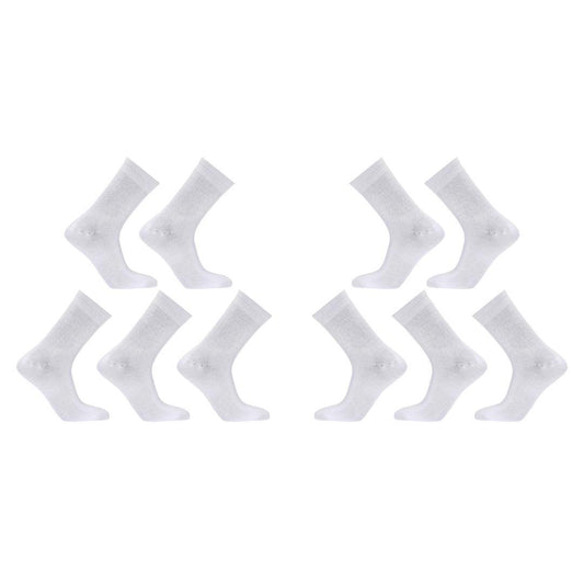 Rexy 10 Pack 3D Seamless Crew Socks Slim Breathable Small - White