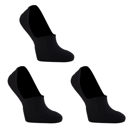 Rexy 3 Pack Cushion No Show Ankle Socks Non-Slip Breathable Large - Black