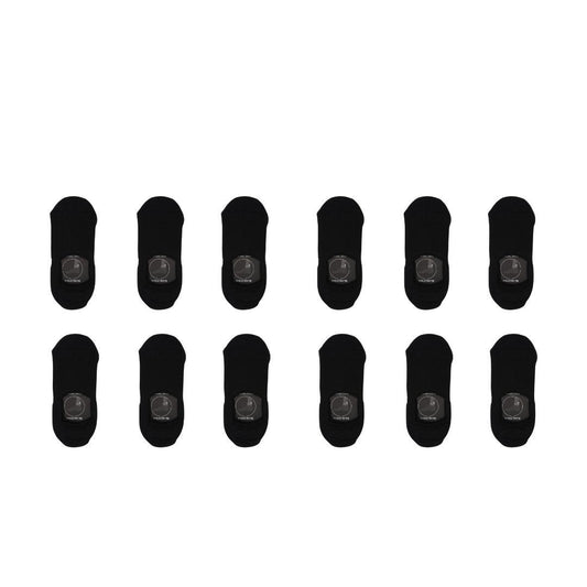 Rexy 12 Pack Cushion No Show Ankle Socks Non-Slip Breathable Medium - Black