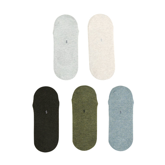Rexy 5 Pack Daily No Show Ankle Socks Non-Slip Breathable Small - Multi Colour