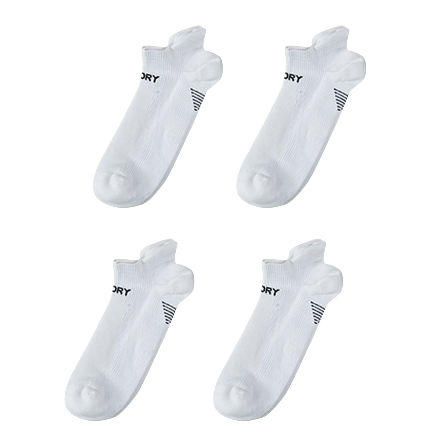 Rexy 4 Pack Seamless Sport Sneakers Socks Non-Slip Heel Tab Medium - White