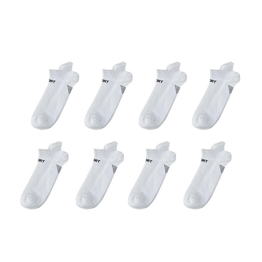 Rexy 8 Pack Seamless Sport Sneakers Socks Non-Slip Heel Tab Medium - White