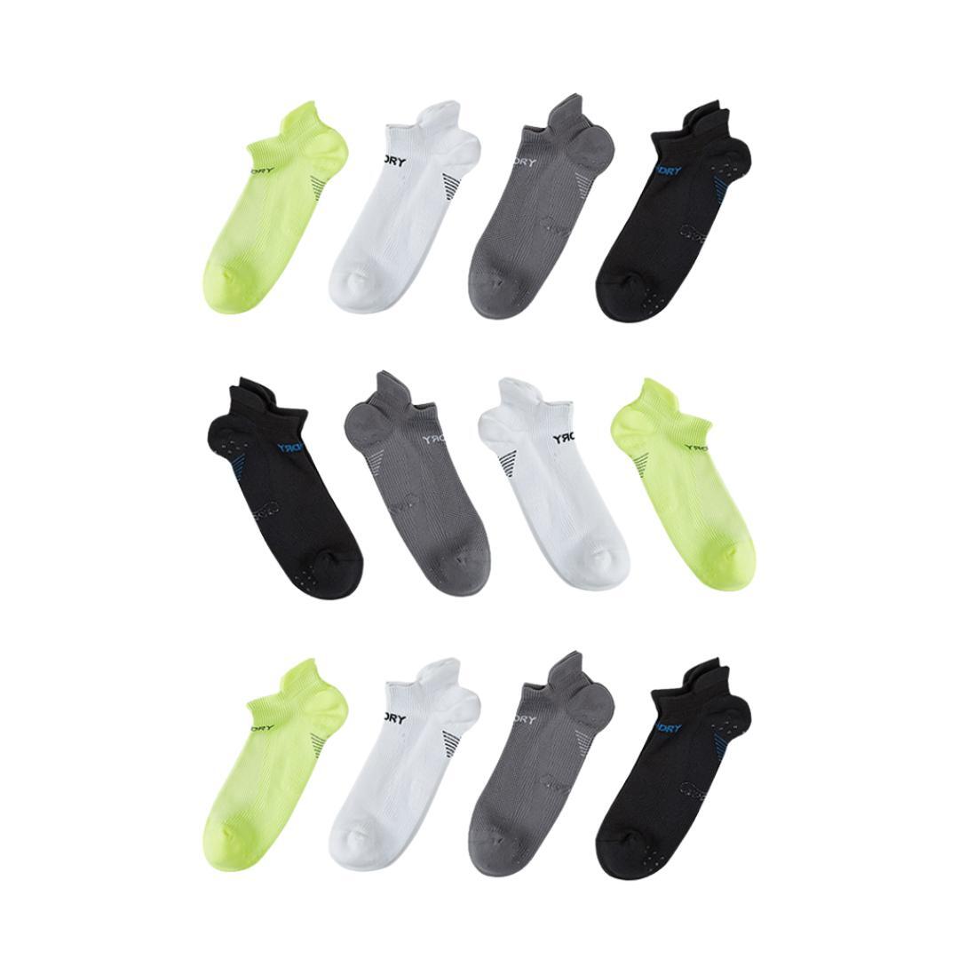 Rexy 12 Pack Seamless Sport Sneakers Socks Non-Slip Heel Tab Small - Multi Colour
