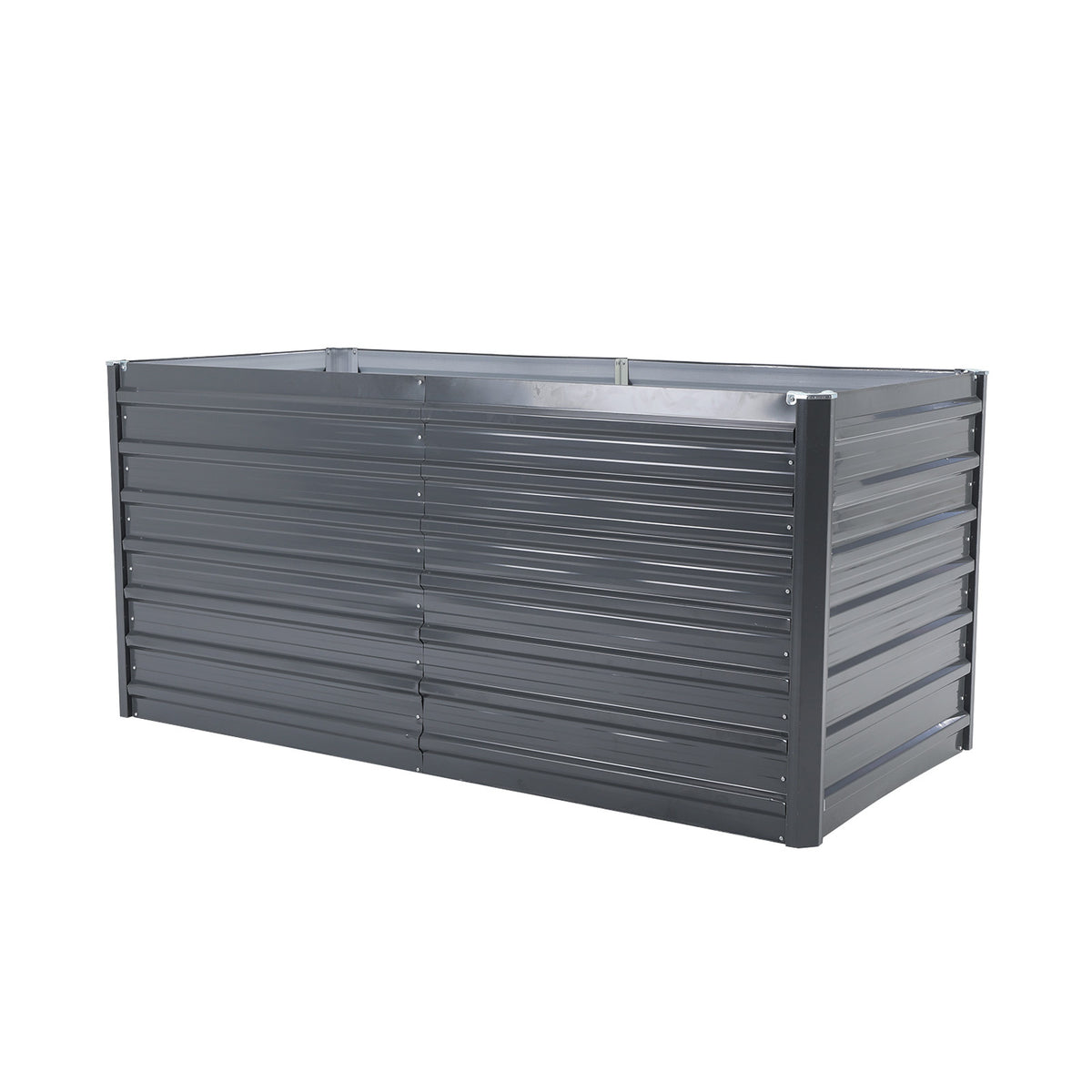 Home Ready 2-in-1 Raised Garden Bed Galvanised Steel Planter Grow Veggie Plant Flowers 320 x 80 x 77cm - Grey