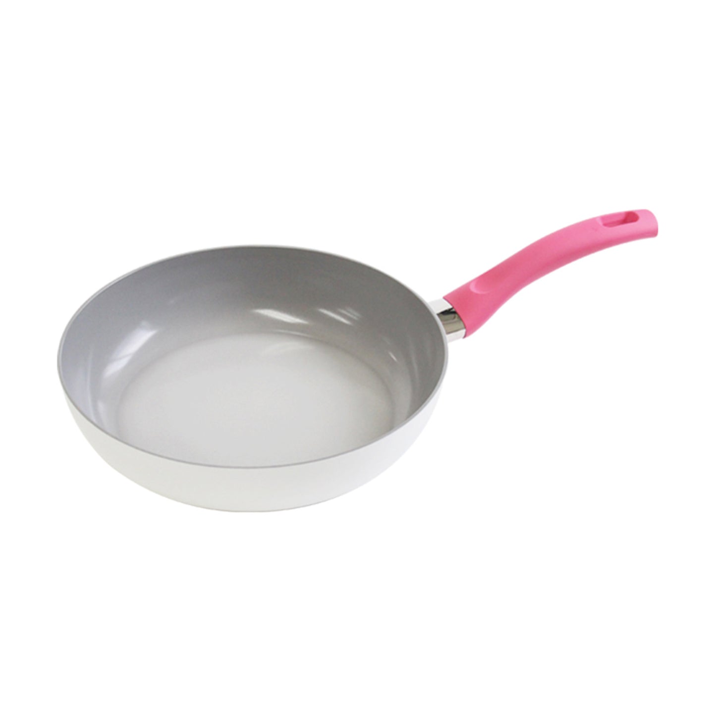 Jiniart Frypan Frying Pan Non-Stick Induction Ceramic Round 24cm - White