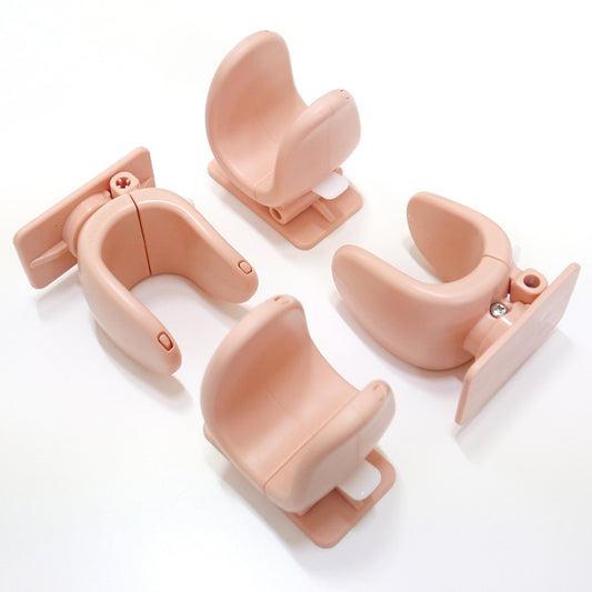 Appason 4X Door Lever Lock Pet Child Proof Adhesive Handle Lock - Apricot Pink