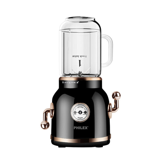 PHILEX Electric Blender Juice Smoothie Ice Mixer Retro 600ml + 2 Cups - Black