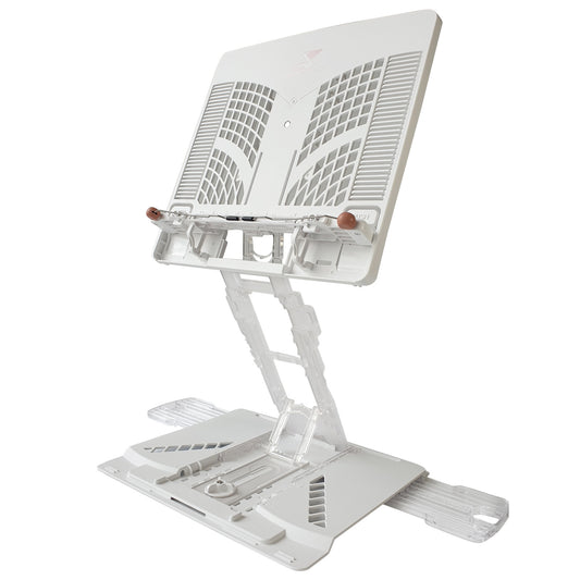 Pelican Stand Adjustable Laptop Holder Foldable Tablet Book PC Desk - White