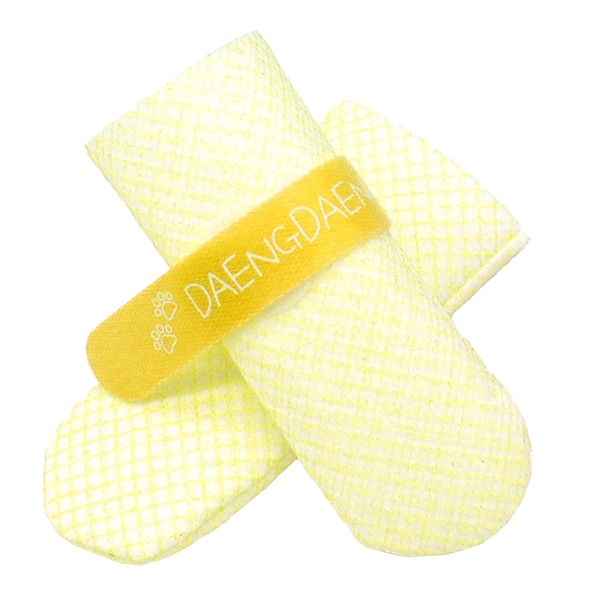 Daeng Daeng Shoes 28pc Yellow Dog Shoes Waterproof Disposable Boots Anti-Slip Socks L - Yellow