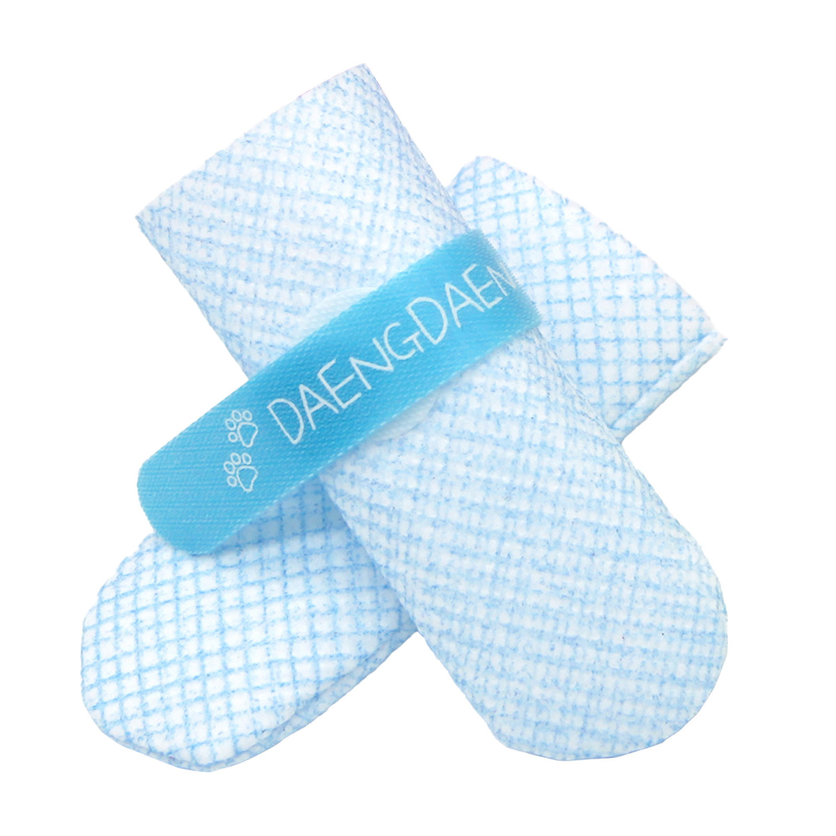Daeng Daeng Shoes 28pc Blue Dog Shoes Waterproof Disposable Boots Anti-Slip Socks M - Blue