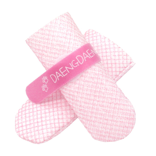 Daeng Daeng Shoes 28pc Pink Dog Shoes Waterproof Disposable Boots Anti-Slip Socks M - Pink